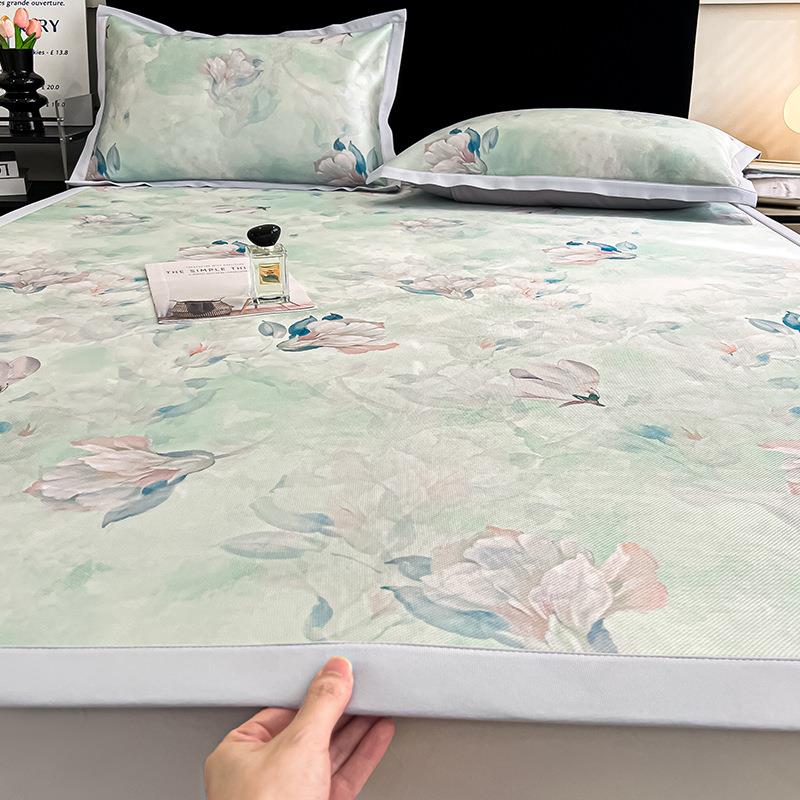 夏天冰丝凉席床垫三件套家用空调席凉感床单夏凉垫可机水洗软席子