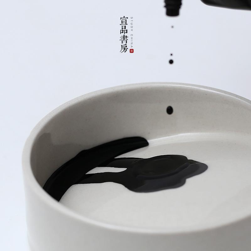 景德镇创意陶瓷墨盘毛笔书法笔舔墨碟 多功能适合舔笔仿古文房墨