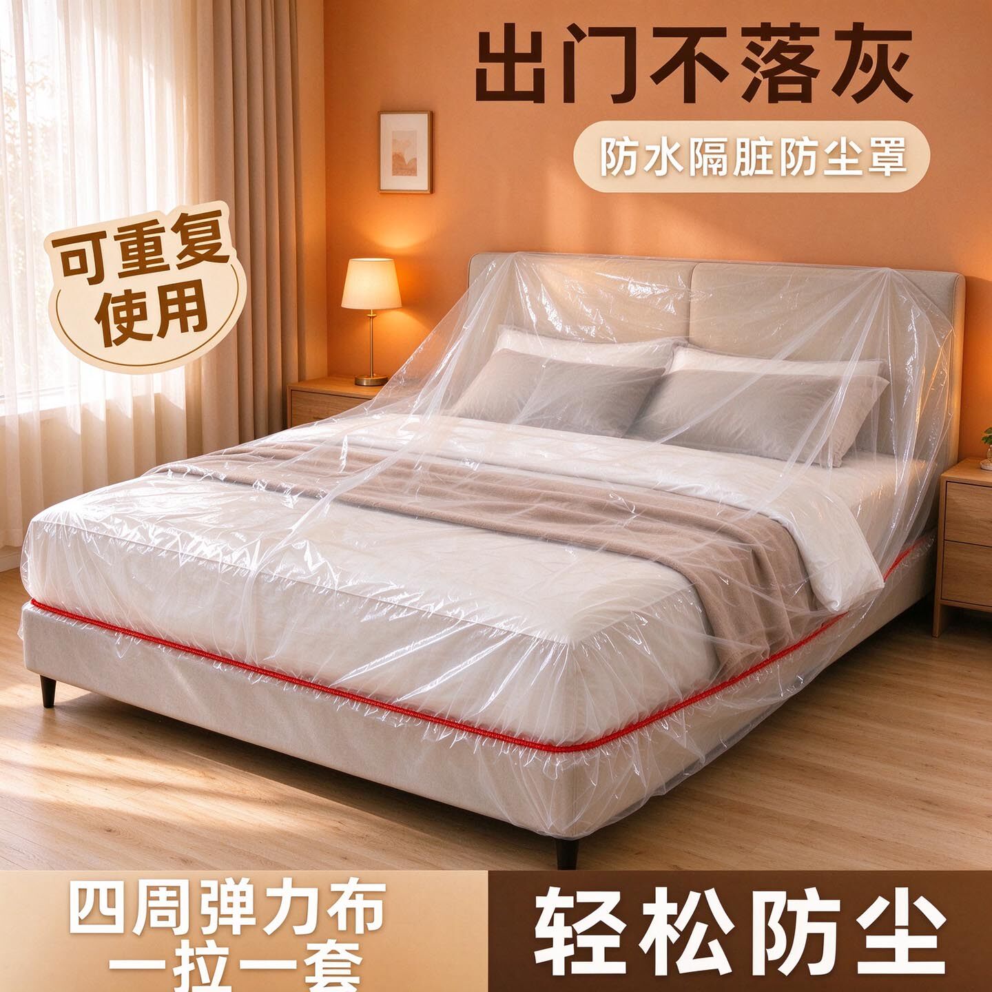 2米大床一次性松紧束口防尘床罩