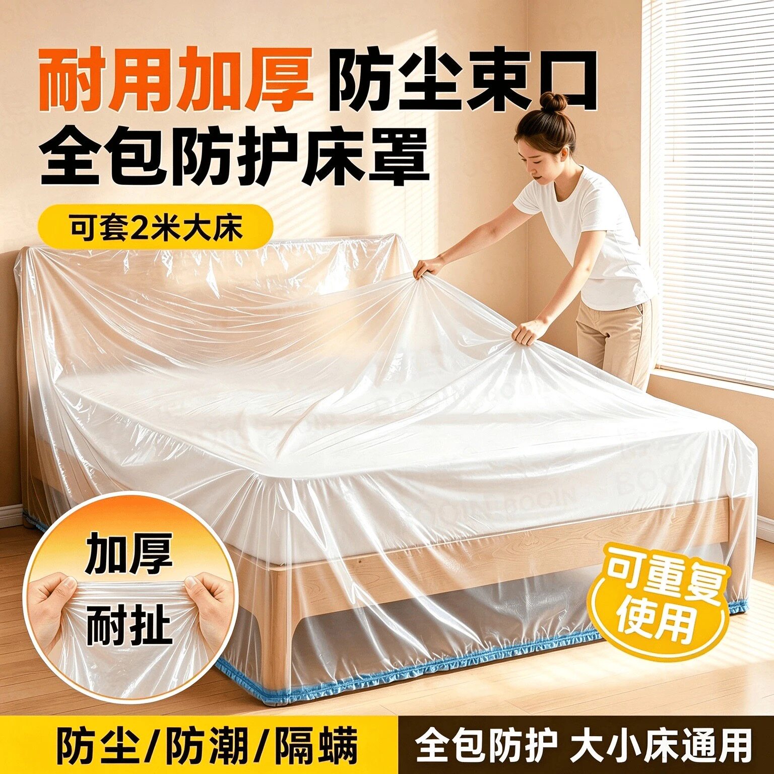加大加厚一次性全盖防尘床罩