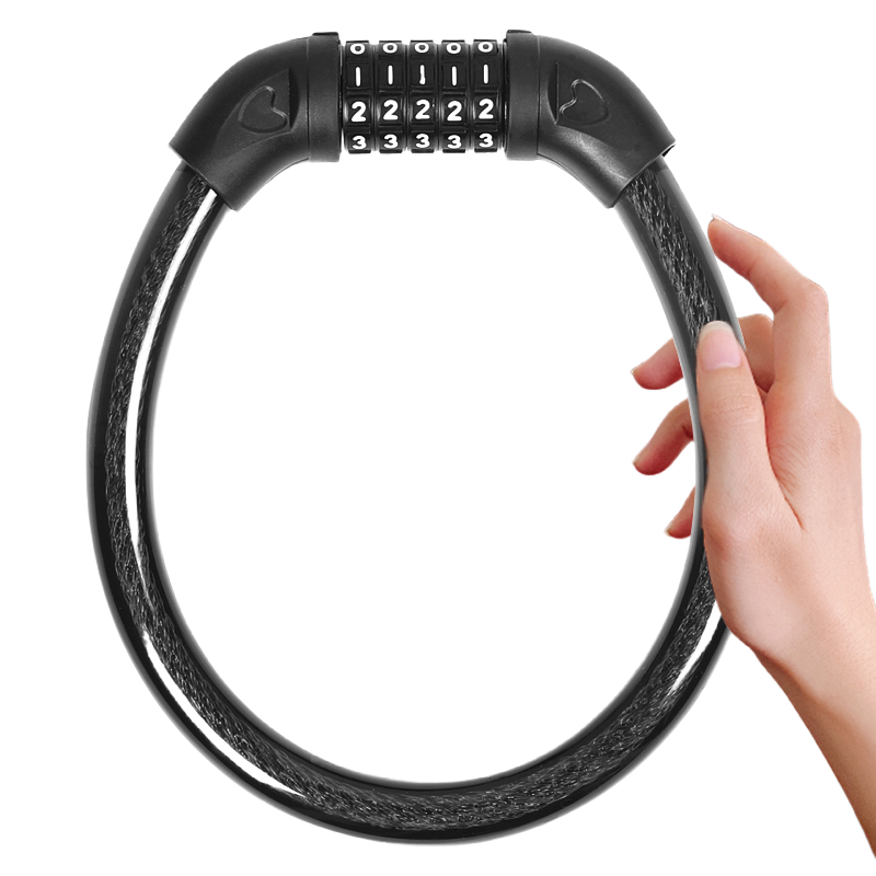 山地自行车锁密码锁防盗链条锁便携式电动车锁摩托车电瓶车钢缆锁