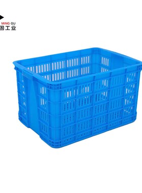 鸣固加厚蓝色塑料筐周转筐快递物u流框575-300筐外610*420*310mm