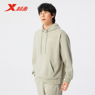 潮流休闲运动套头卫衣975129930498 新款 特步连帽卫衣男士 2025春季