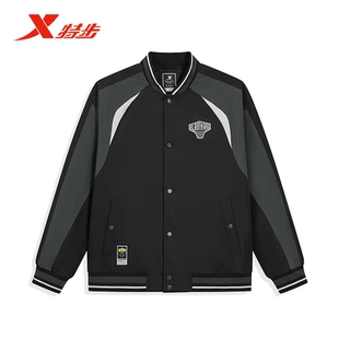 特步薄棉服男2026年春季新款棒球服加厚保暖夹克外套974129170127