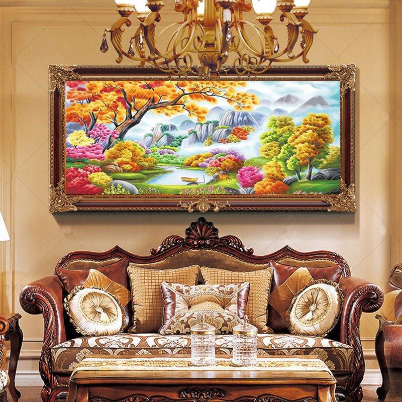适用2025钻石画手工driy满钻客厅5d十字绣风景砖石贴画新款世外桃,居家布艺,钻石绣,淘宝优惠券,粉丝福利购,淘宝优惠卷