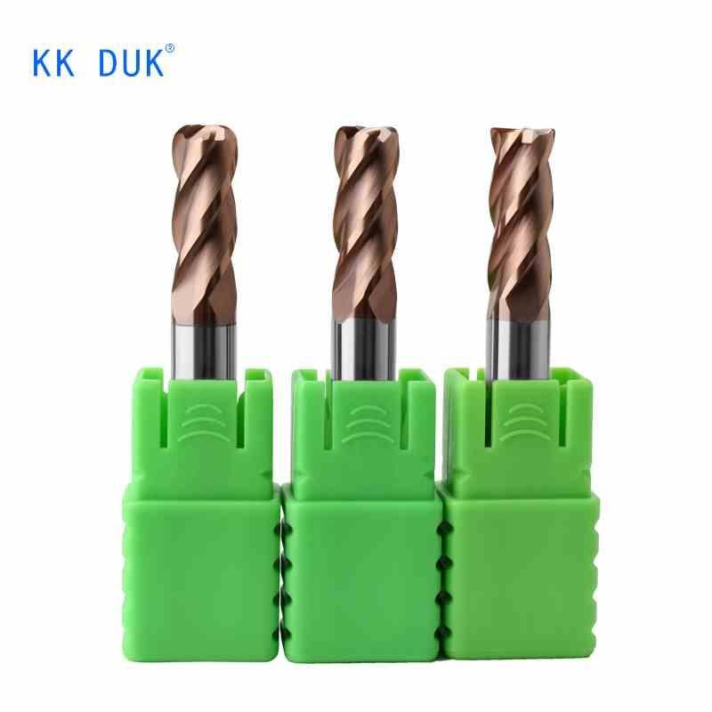 KKDUK超硬62度i圆鼻涂层平底铣刀1-12 R0.1/R0.2/R0.3/R0.5/R1