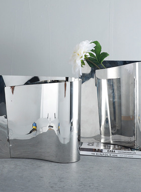 北欧现代简约几何摆件镜面反光摆设家居样板间S书房售楼处装饰品