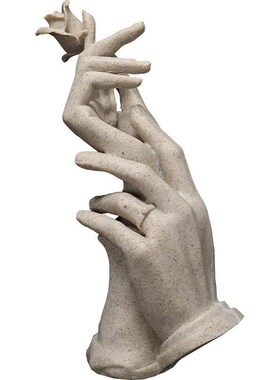 美式执子之手抽象样板间装饰品摆设创意客M厅酒柜桌面艺术品摆件