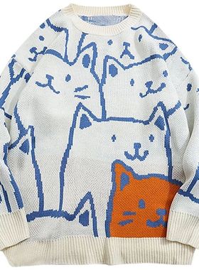 Round neck long sleeved loose sweater 圆领长袖宽松运动毛衣男