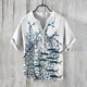 digital shirt printed casual 印花V领休闲衬衫 neck 3D数码