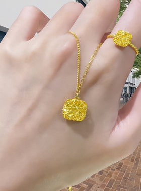 金包银拉丝爆闪小方糖三件套女款