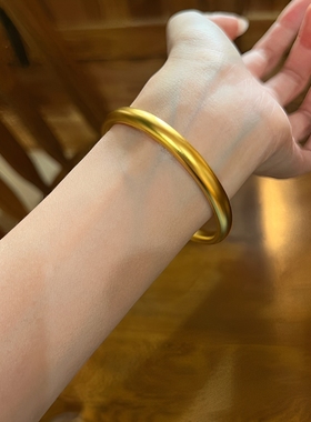 古法传承金包银磨砂素圈手镯