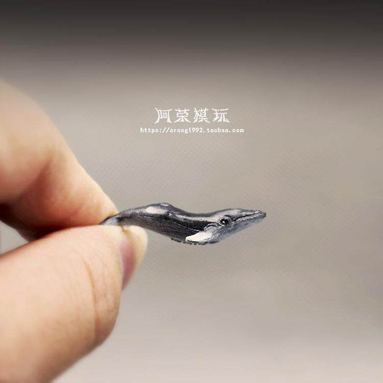 diy滴胶手作素材 海洋世界动物模型 迷你袖珍小座头鲸鱼 公仔摆件