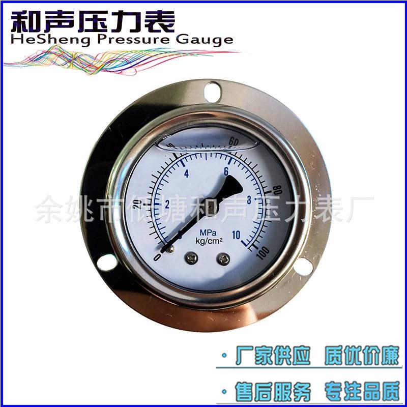 厂家0.7MPA耐震表压力表 YN50ZT盘形面Q板式不锈钢充油压力表