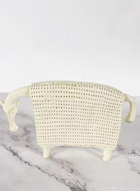 现代简约新中式抽象黑白马摆件样板间售楼处办公室书房Z客厅装饰