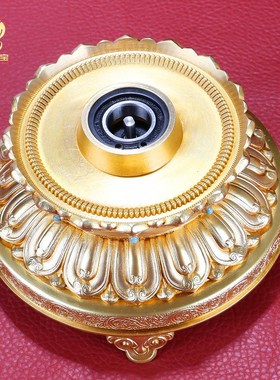 藏式电动b转轮插电宝幢转动简装饰摆件纯铜家用藏族转金桶静音法