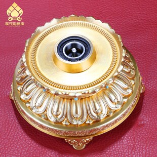 藏式电动b转轮插电宝幢转动简装饰摆件纯铜家用藏族转金桶静音法