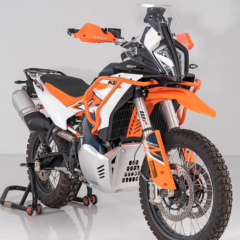 雪狼适用KTM790/890ADV不锈钢保险杠防摔杠发动机护Z板油底壳装甲
