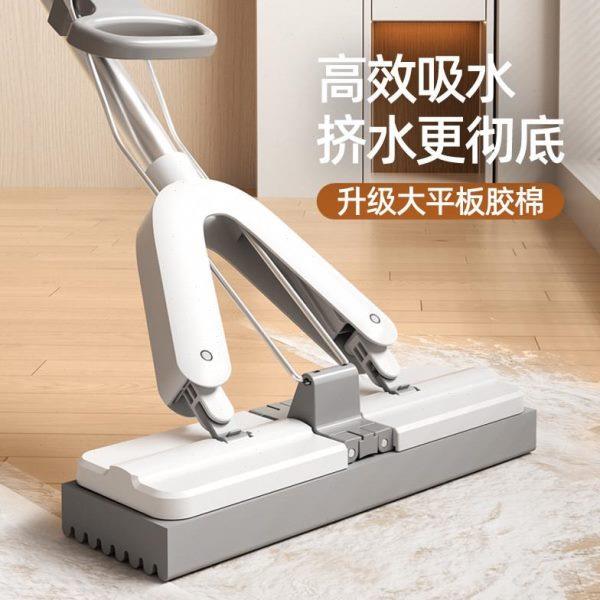 2022新款加大胶棉懒人拖把家用免手洗自挤对折海绵替换头配件