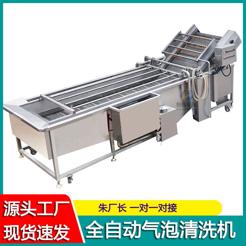 果蔬叶菜发丝缠绕连续式鼓泡清洗