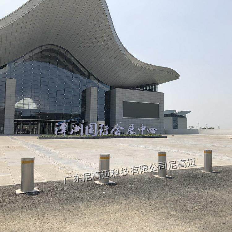 会展中心车辆出入口全自动升降液压路桩不锈钢电动防撞柱