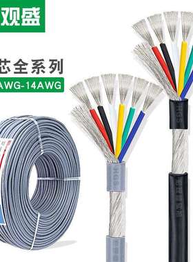 6芯控制线2547屏蔽线14/16/18/20/22/24/26/28awg智能门锁连接线