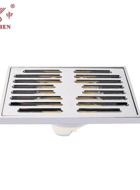 长方形地漏大排量浴室9*14卫生间加长防堵塞全铜防臭地漏
