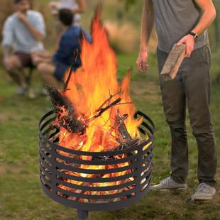 户外野营露营圆形烽火台炭柴火烧烤炉花园庭院焚火取暖炉直销