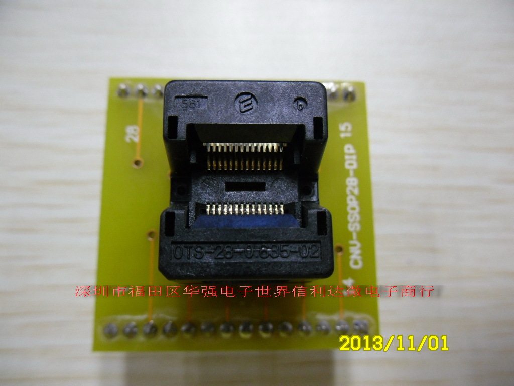 IC烧录座SSOP-28义隆IC用0.635MMOTS-28-0.635-02