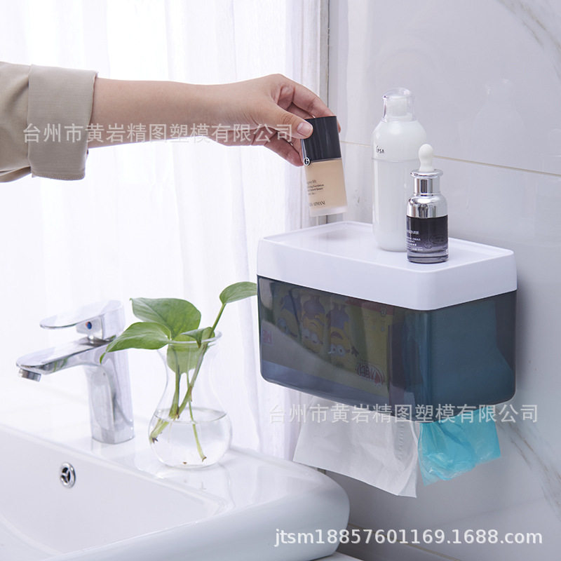 纸巾抽纸盒模具纸巾盒注塑模具塑料纸巾盒模具卫生间纸巾盒模具