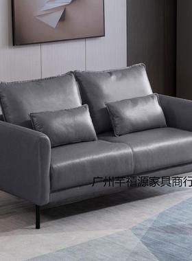 猫抓皮沙发小户型客厅简约双人三人北欧简易出租房服装店公寓橙色