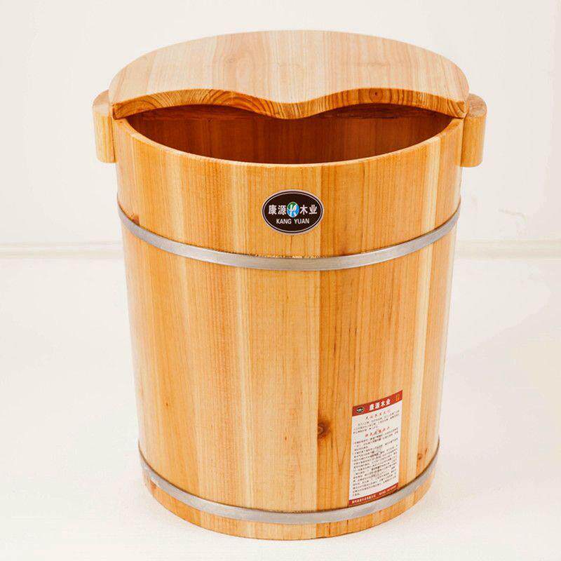 杉木高40CM/21CM带盖熏脚凳加厚木桶足浴桶足浴盆洗脚木盆泡脚桶