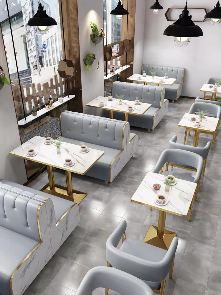 网红餐饮商用卡座桌椅
