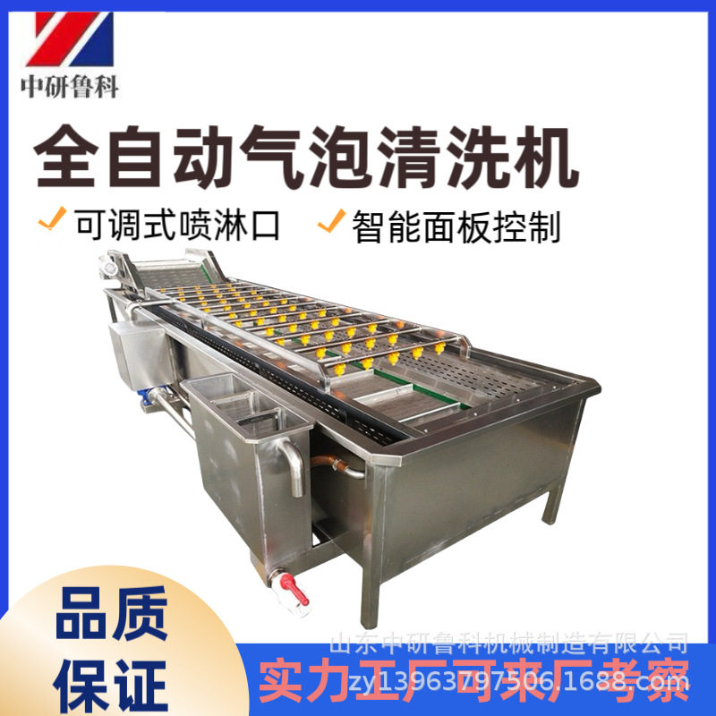 油菜气泡清洗机胡萝卜西芹大型高压清洗设备食堂用喷淋式洗菜机