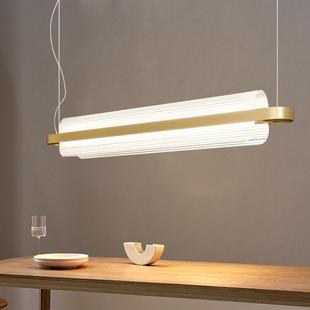 意大利设计师展会LED灯简约轻奢餐厅极简吧台办分室展厅长条吊灯