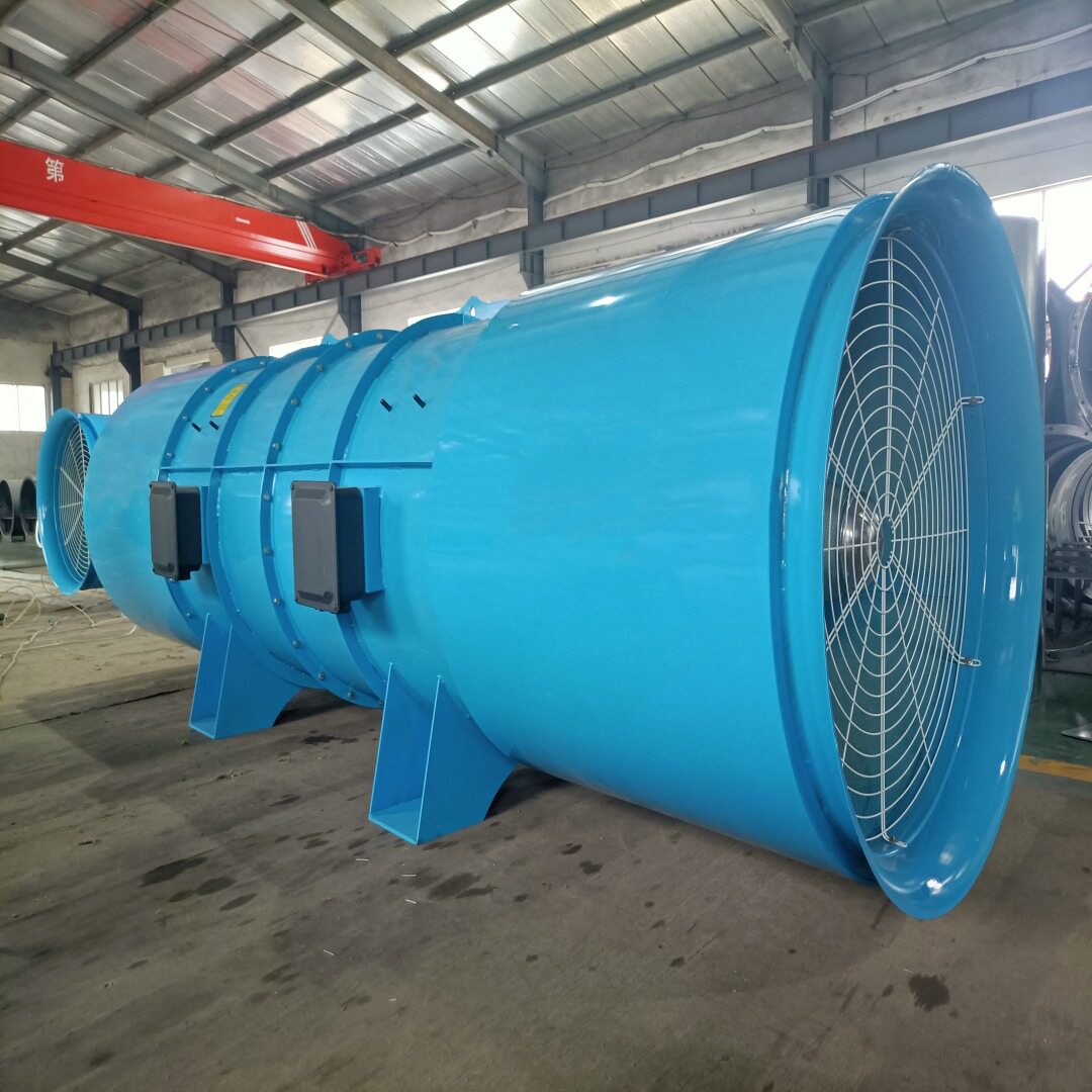 源丰sdf系列隧道施工风机55kw双速对旋风机隧道施工通风排尘风机