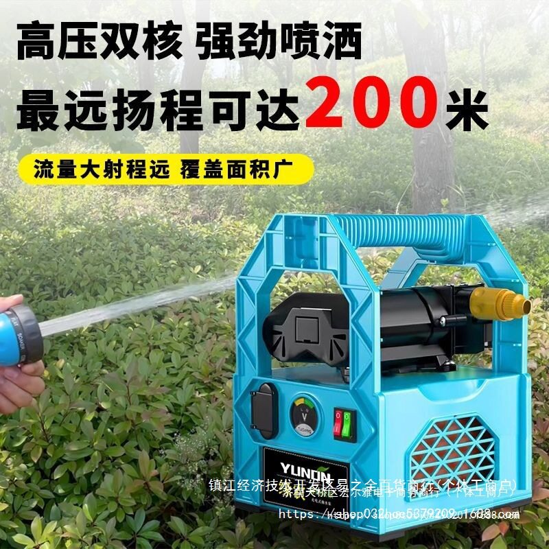 充电式抽水泵农用抽水机12V锂电田园灌溉浇菜小型自吸浇水机