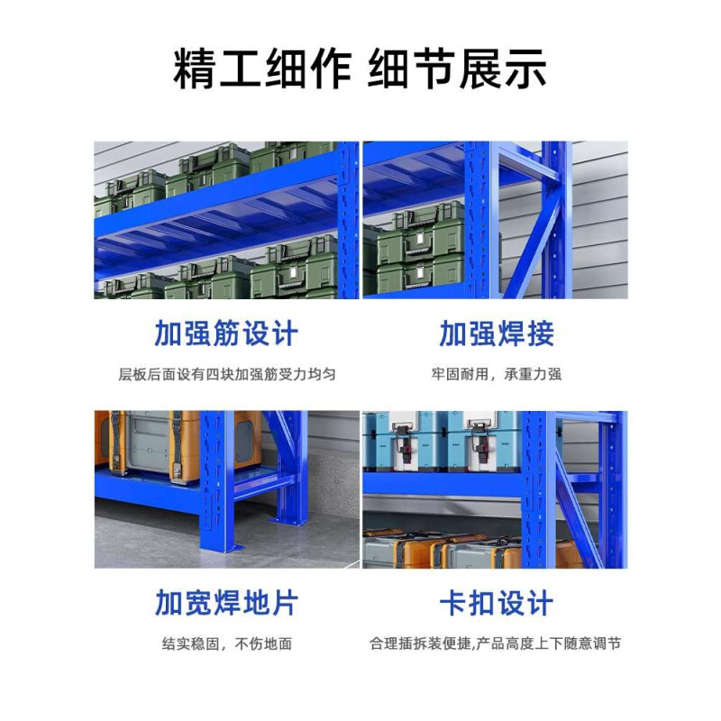 .15高储仓货架加厚中型储物米架用杂家物置物架1.8米地下室收IJF