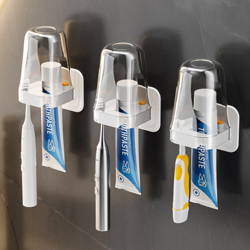 牙刷置物架免打孔卫生间洗漱口杯收纳架电动牙刷壁挂牙具架子挂架