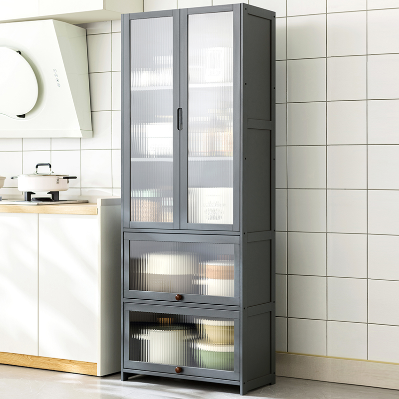 厨房置物架收纳柜子储物柜多层落地锅具碟盘调料用品橱柜碗柜家用