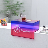 渐变亚克力L型展示台 适合商场餐饮咖啡奶茶店等多种场所