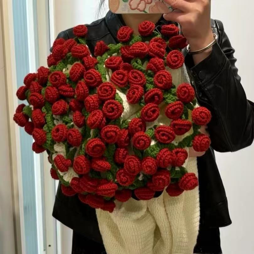 我也有玫瑰花束毯子了~