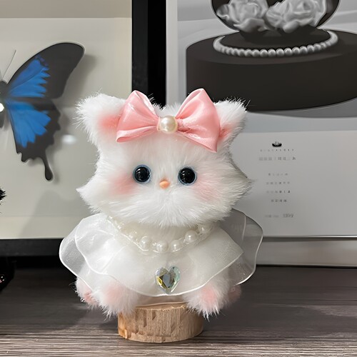 可爱小猫咪毛绒玩偶手工diy材料包粉色生日礼物少女心猫咪造型