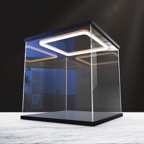 回型灯手办展示盒适用乐高积木模型防尘罩亚克力布鲁可盲盒收纳盒