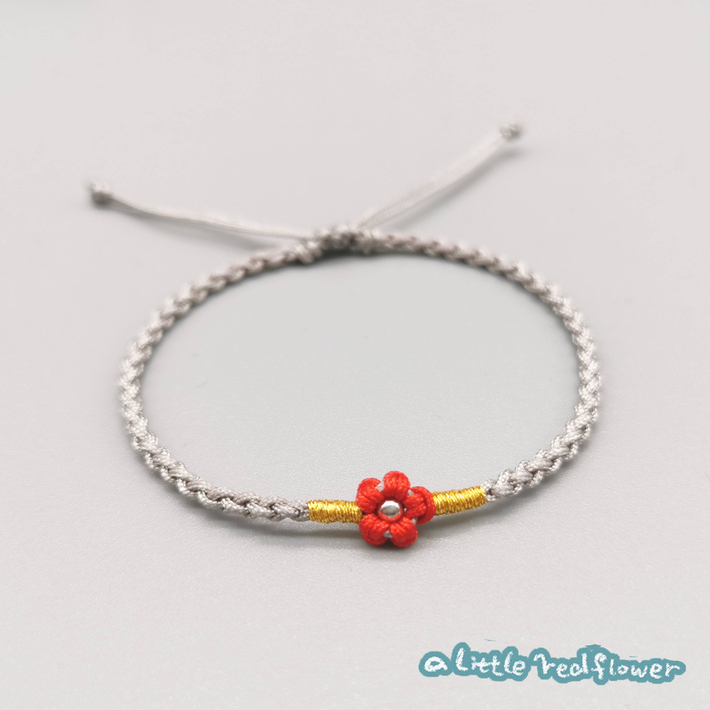 送你一朵小红花手环周边 手绳diy材料包易烊千玺手工转运手链编织