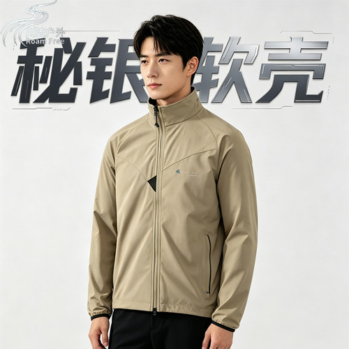 攀山鼠秘银软壳防风男夹克