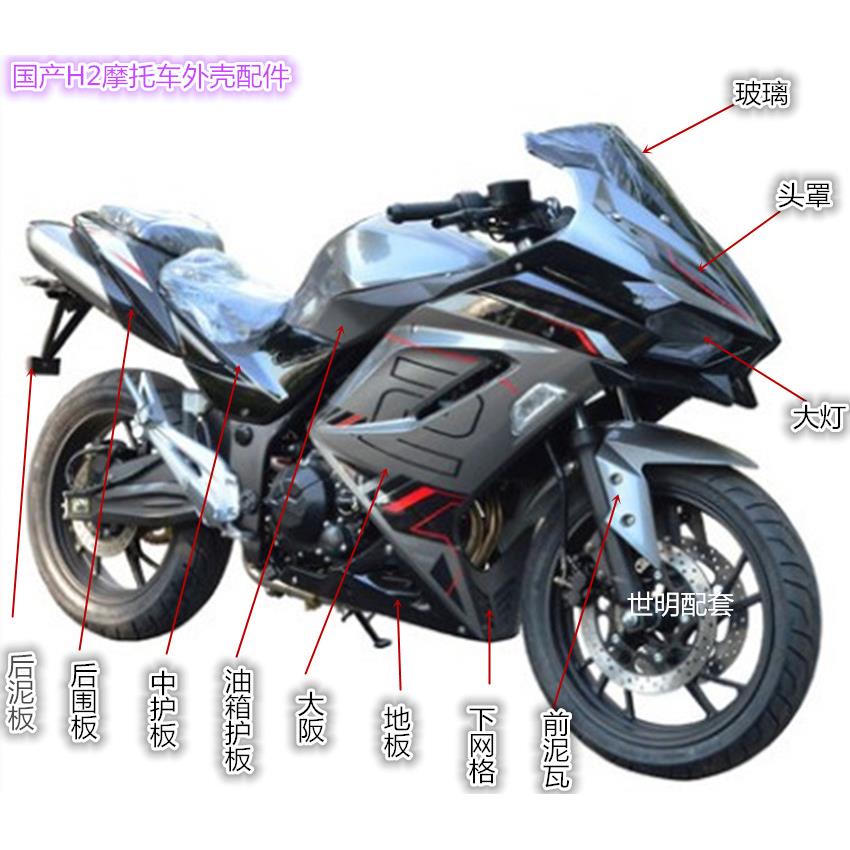 国产H2摩托车外壳宝雕小忍者350国威幻速刀锋R3V6地平线全套配件
