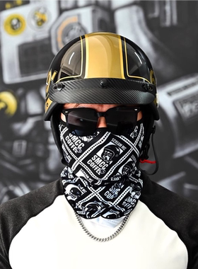 SMCC复古面巾美式头巾头盔骑行面罩男士防晒围脖秋冬女方巾挂耳式