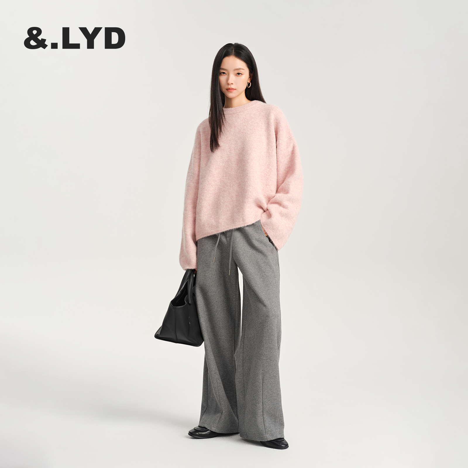 ANDLAYERED简约抽绳宽松束脚休闲裤女2025秋冬新款运动