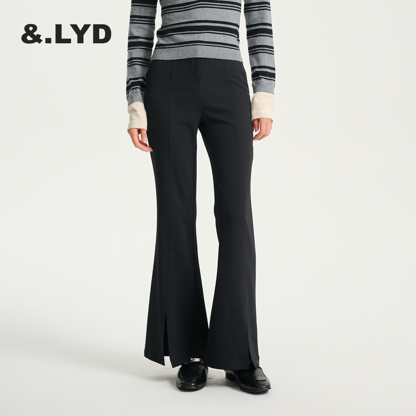 【特价】&LYD垂垂马蹄裤 开叉微喇裤女高腰西裤春秋透气新款,女装/女士精品,西装裤/正装裤,淘宝优惠券,粉丝福利购,淘宝优惠卷